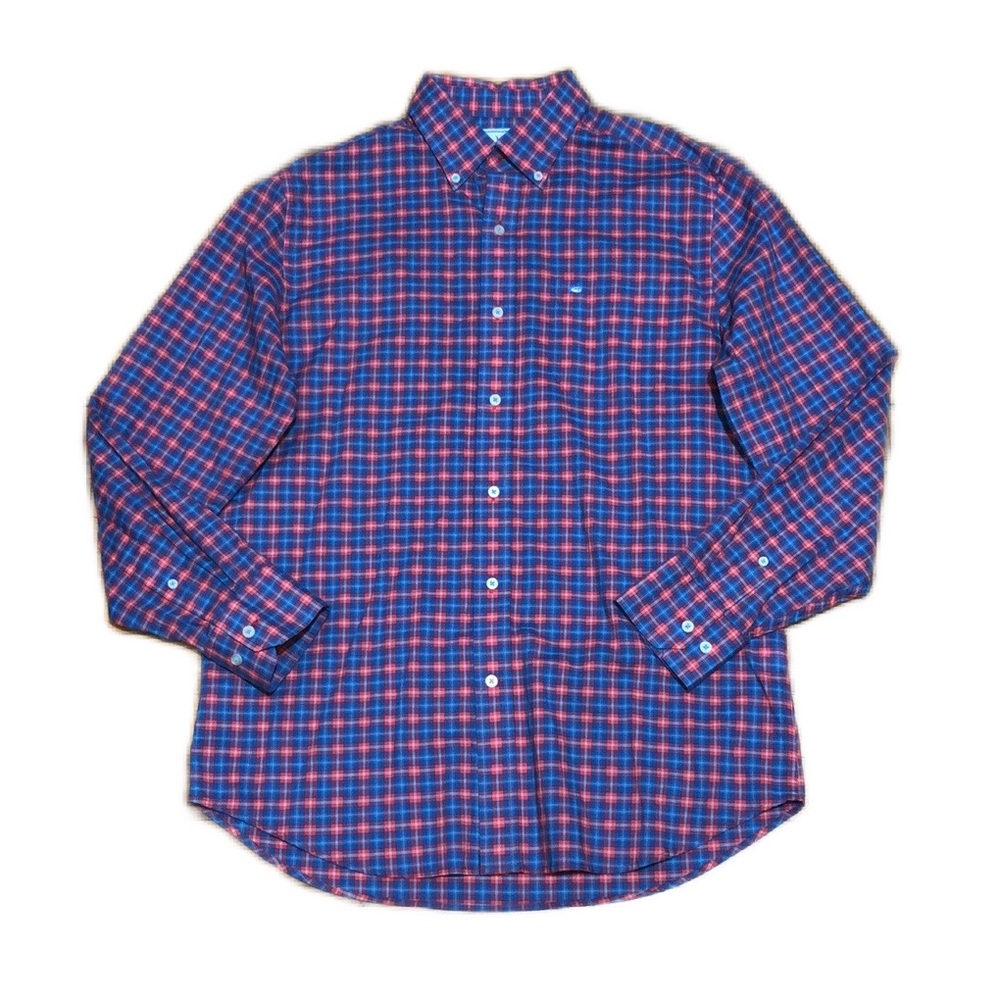 Southern Tide Men’s Classic Fit Button Down Shirt in Gingham Plaid, size Medium